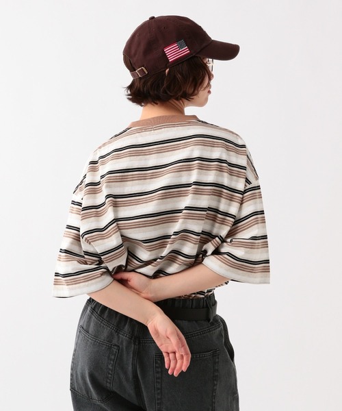 GEORGE'S（ジョージズ）の「マルチボーダードローコードTシャツ（Tシャツ/カットソー・メンズ・ベージュ/グレー・MEDIUM/LARGE）」の8枚目の写真