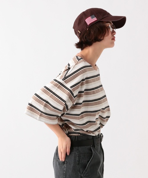 GEORGE'S（ジョージズ）の「マルチボーダードローコードTシャツ（Tシャツ/カットソー・メンズ・ベージュ/グレー・MEDIUM/LARGE）」の11枚目の写真