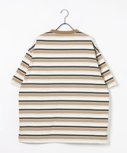 GEORGE'S（ジョージズ）の「マルチボーダードローコードTシャツ（Tシャツ/カットソー・メンズ・ベージュ/グレー・MEDIUM/LARGE）」の13枚目の写真