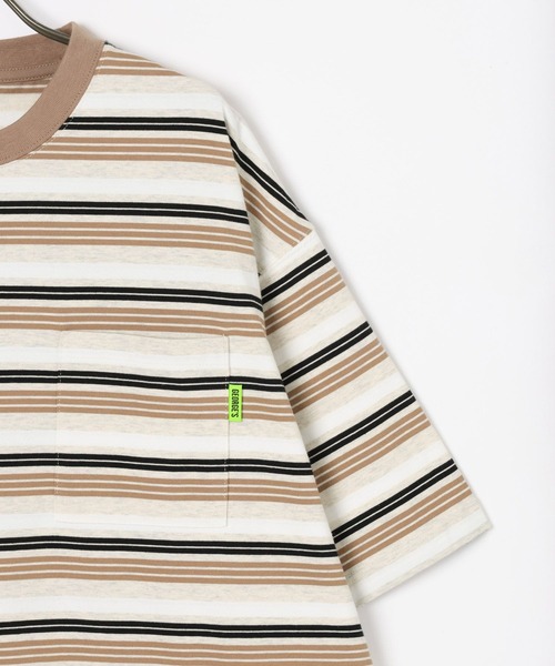 GEORGE'S（ジョージズ）の「マルチボーダードローコードTシャツ（Tシャツ/カットソー・メンズ・ベージュ/グレー・MEDIUM/LARGE）」の15枚目の写真