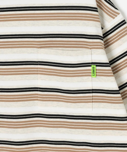 GEORGE'S（ジョージズ）の「マルチボーダードローコードTシャツ（Tシャツ/カットソー・メンズ・ベージュ/グレー・MEDIUM/LARGE）」の17枚目の写真