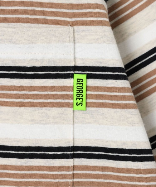 GEORGE'S（ジョージズ）の「マルチボーダードローコードTシャツ（Tシャツ/カットソー・メンズ・ベージュ/グレー・MEDIUM/LARGE）」の18枚目の写真