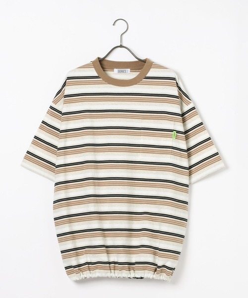GEORGE'S（ジョージズ）の「マルチボーダードローコードTシャツ（Tシャツ/カットソー・メンズ・ベージュ/グレー・MEDIUM/LARGE）」の20枚目の写真