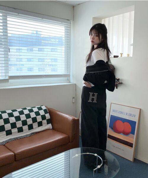 HAVISM（ヘビズム）の「CHECK LAYERED SWEATPANTS(BLACK)（スウェットパンツ・レディース・その他・ONE SIZE）」の5枚目の写真