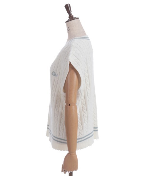 axes femme（アクシーズファム）の「刺繍入りチルデンニットベスト（ベスト・レディース・サックスブルー/チャコール/キナリ・FREE）」の18枚目の写真