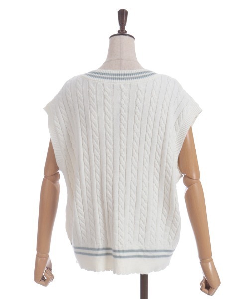 axes femme（アクシーズファム）の「刺繍入りチルデンニットベスト（ベスト・レディース・サックスブルー/チャコール/キナリ・FREE）」の17枚目の写真