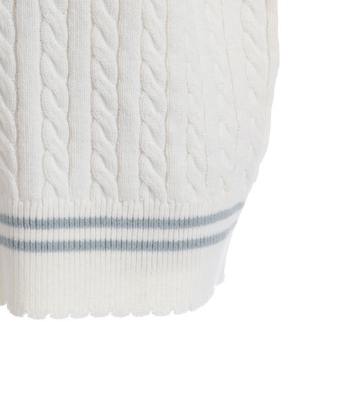 axes femme（アクシーズファム）の「刺繍入りチルデンニットベスト（ベスト・レディース・サックスブルー/チャコール/キナリ・FREE）」の15枚目の写真