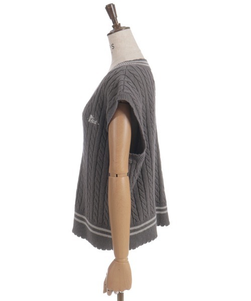 axes femme（アクシーズファム）の「刺繍入りチルデンニットベスト（ベスト・レディース・サックスブルー/チャコール/キナリ・FREE）」の11枚目の写真