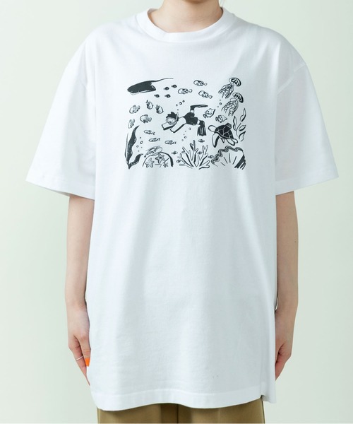 PAR ICI（パーリッシィ）の「大桃洋祐×PAR ICI ダイバープリントTシャツ（Tシャツ/カットソー・レディース・ホワイト・S/L）」の12枚目の写真
