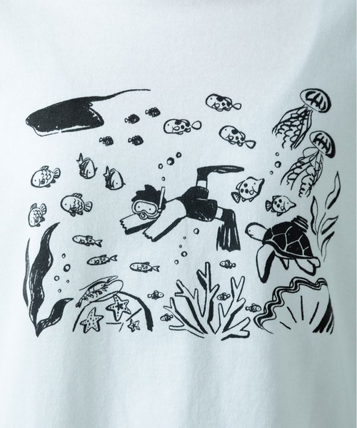 PAR ICI（パーリッシィ）の「大桃洋祐×PAR ICI ダイバープリントTシャツ（Tシャツ/カットソー・レディース・ホワイト・S/L）」の18枚目の写真