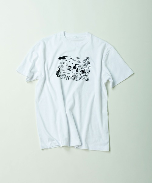 PAR ICI（パーリッシィ）の「大桃洋祐×PAR ICI ダイバープリントTシャツ（Tシャツ/カットソー・レディース・ホワイト・S/L）」の2枚目の写真
