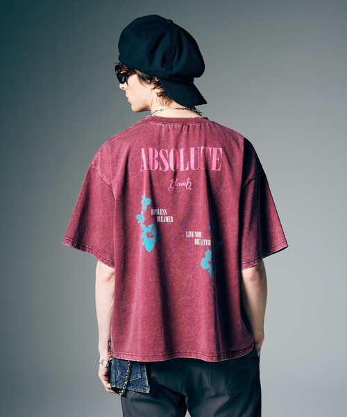 glamb(グラム)の「Spiral Flower T-Shirt / スパイラルフラワーTシャツ(Tシャツ/カットソー・メンズ・レッド/ブラック・S/M/L)」の11枚目の写真
