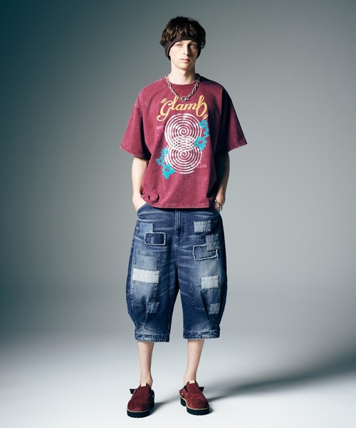glamb(グラム)の「Spiral Flower T-Shirt / スパイラルフラワーTシャツ(Tシャツ/カットソー・メンズ・レッド/ブラック・S/M/L)」の13枚目の写真