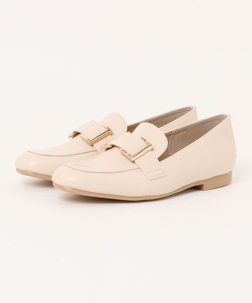 ABC-MART(エービーシーマート)の「JOLI ENCORE ジョリーアンコール MD BL LOAFER 1 モードバックルローファー 1 JE80261 BEIGE(パンプス・レディース・ベージュ・22.5cm/23.0cm/23.5cm/24.0cm/24.5cm)」の1枚目の写真