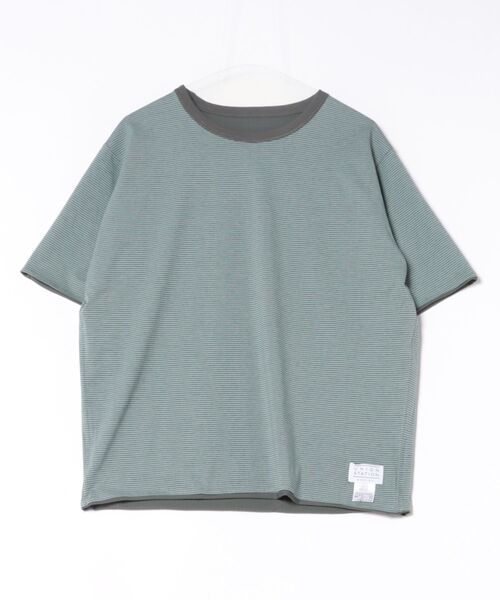 UNION STATION（ユニオンステーション）の「リバーシブルボーダーTシャツ〈ストレッチ・ハンドウォッシャブル・接触冷感〉（Tシャツ/カットソー・メンズ・グリーン系その他/ブルー系その他/ホワイト/ブラック・M/L）」の3枚目の写真