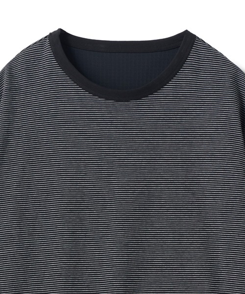 UNION STATION(ユニオンステーション)の「リバーシブルボーダーTシャツ〈ストレッチ・ハンドウォッシャブル・接触冷感〉(Tシャツ/カットソー・メンズ・グリーン系その他/ブルー系その他/ホワイト/ブラック・M/L)」の17枚目の写真