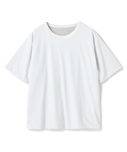 UNION STATION(ユニオンステーション)の「リバーシブルボーダーTシャツ〈ストレッチ・ハンドウォッシャブル・接触冷感〉(Tシャツ/カットソー・メンズ・グリーン系その他/ブルー系その他/ホワイト/ブラック・M/L)」の6枚目の写真