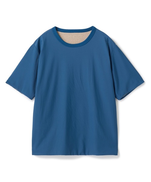 UNION STATION(ユニオンステーション)の「リバーシブルボーダーTシャツ〈ストレッチ・ハンドウォッシャブル・接触冷感〉(Tシャツ/カットソー・メンズ・グリーン系その他/ブルー系その他/ホワイト/ブラック・M/L)」の10枚目の写真
