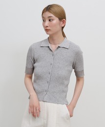 【ZOZO限定】ハーフスリーブリブニットカーディガン