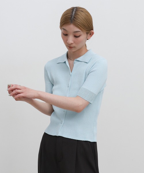 select MOCA(セレクトモカ)の「【ZOZO限定】ハーフスリーブリブニットカーディガン(カーディガン/ボレロ・レディース・グレー/ブラック/ライトブルー・FREE)」の13枚目の写真