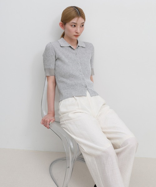 select MOCA(セレクトモカ)の「【ZOZO限定】ハーフスリーブリブニットカーディガン(カーディガン/ボレロ・レディース・グレー/ブラック/ライトブルー・FREE)」の22枚目の写真