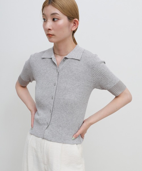 select MOCA(セレクトモカ)の「【ZOZO限定】ハーフスリーブリブニットカーディガン(カーディガン/ボレロ・レディース・グレー/ブラック/ライトブルー・FREE)」の21枚目の写真