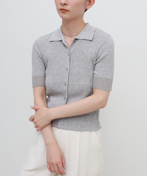 select MOCA(セレクトモカ)の「【ZOZO限定】ハーフスリーブリブニットカーディガン(カーディガン/ボレロ・レディース・グレー/ブラック/ライトブルー・FREE)」の18枚目の写真