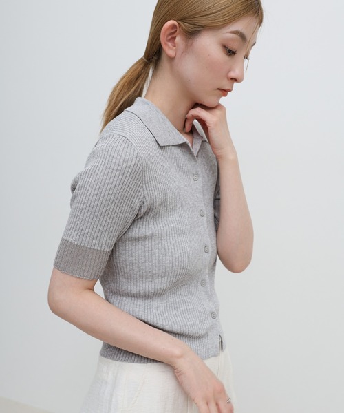 select MOCA(セレクトモカ)の「【ZOZO限定】ハーフスリーブリブニットカーディガン(カーディガン/ボレロ・レディース・グレー/ブラック/ライトブルー・FREE)」の20枚目の写真
