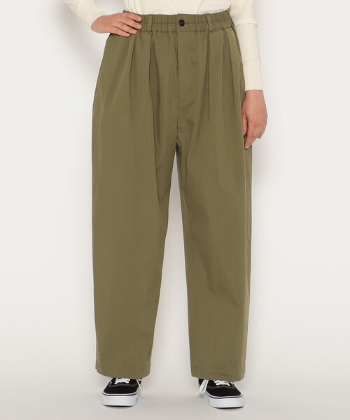 Women's C/N Twill Double Pleated Easy Pants（チノパンツ）｜DANTON