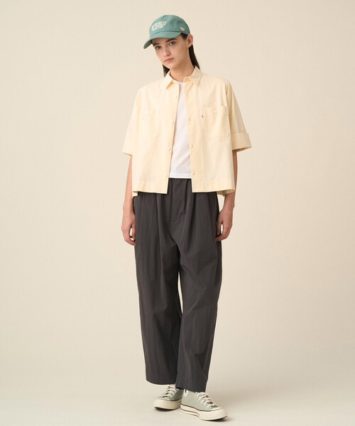 Women's C/N Twill Double Pleated Easy Pants（チノパンツ）｜DANTON