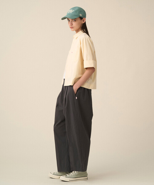 Women's C/N Twill Double Pleated Easy Pants（チノパンツ）｜DANTON