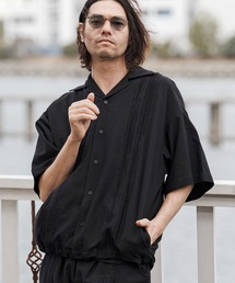 mhs2552-Cotton Linen Tape Switch Open Collar Shirts オープンカラーシャツ(CAM26SS-024)