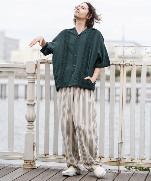 CAMBIO(カンビオ)の「mhs2552-Cotton Linen Tape Switch Open Collar Shirts オープンカラーシャツ(CAM26SS-024)(シャツ/ブラウス・メンズ・ブラック/ベージュ/グリーン・S/L/M)」の7枚目の写真