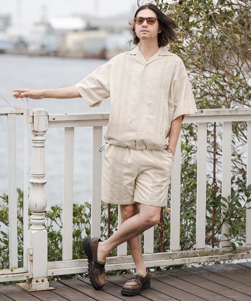 CAMBIO(カンビオ)の「mhs2552-Cotton Linen Tape Switch Open Collar Shirts オープンカラーシャツ(CAM26SS-024)(シャツ/ブラウス・メンズ・ブラック/ベージュ/グリーン・S/L/M)」の14枚目の写真