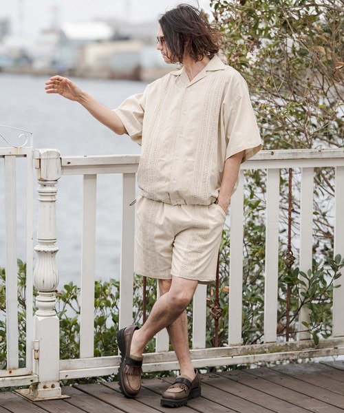 CAMBIO(カンビオ)の「mhs2552-Cotton Linen Tape Switch Open Collar Shirts オープンカラーシャツ(CAM26SS-024)(シャツ/ブラウス・メンズ・ブラック/ベージュ/グリーン・S/L/M)」の15枚目の写真