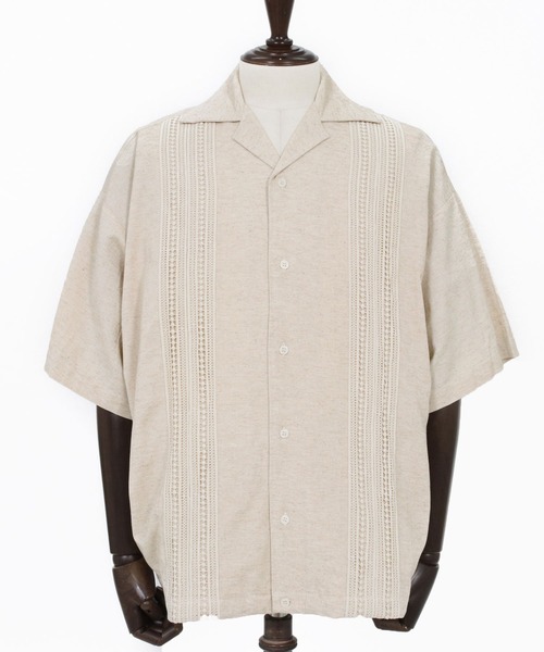 CAMBIO(カンビオ)の「mhs2552-Cotton Linen Tape Switch Open Collar Shirts オープンカラーシャツ(CAM26SS-024)(シャツ/ブラウス・メンズ・ブラック/ベージュ/グリーン・S/L/M)」の18枚目の写真