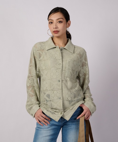 Eddie Bauer（エディーバウアー）の「フローイ レース 長袖シャツ（シャツ/ブラウス・レディース・ベージュ/セージグリーン/オフホワイト/ブラック・L/M/S/XL）」の4枚目の写真
