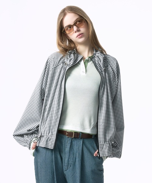 Nora Lily elle(ノラリリーエル)の「【Nora Lily】「elle」Gingham Gathered Blouson(ブルゾン・レディース・ブラック/グレー・FREE)」の3枚目の写真