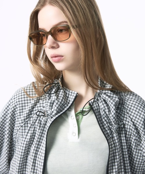Nora Lily elle(ノラリリーエル)の「【Nora Lily】「elle」Gingham Gathered Blouson(ブルゾン・レディース・ブラック/グレー・FREE)」の4枚目の写真