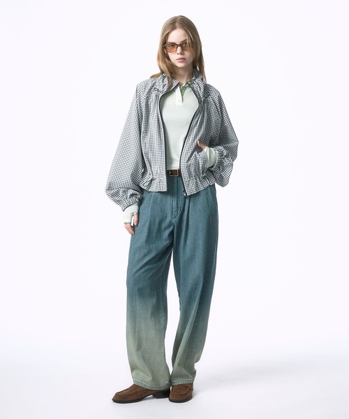 Nora Lily elle(ノラリリーエル)の「【Nora Lily】「elle」Gingham Gathered Blouson(ブルゾン・レディース・ブラック/グレー・FREE)」の5枚目の写真