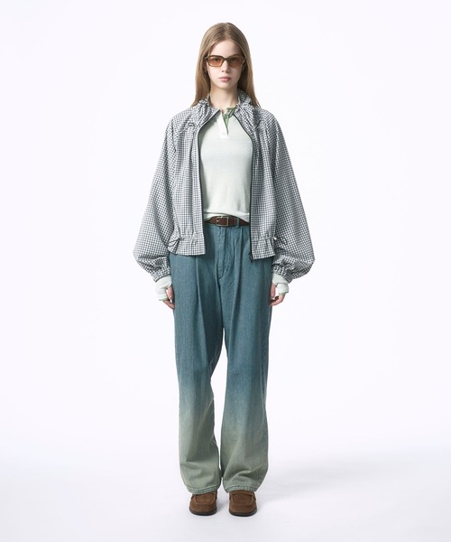 Nora Lily elle(ノラリリーエル)の「【Nora Lily】「elle」Gingham Gathered Blouson(ブルゾン・レディース・ブラック/グレー・FREE)」の6枚目の写真