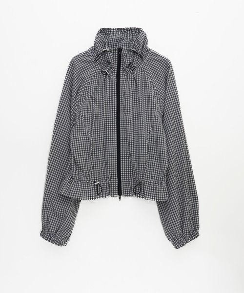 Nora Lily elle(ノラリリーエル)の「【Nora Lily】「elle」Gingham Gathered Blouson(ブルゾン・レディース・ブラック/グレー・FREE)」の10枚目の写真