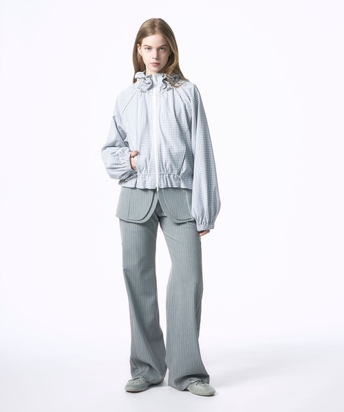 Nora Lily elle(ノラリリーエル)の「【Nora Lily】「elle」Gingham Gathered Blouson(ブルゾン・レディース・ブラック/グレー・FREE)」の12枚目の写真