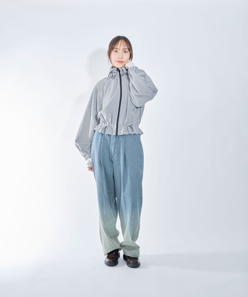 Nora Lily elle(ノラリリーエル)の「【Nora Lily】「elle」Gingham Gathered Blouson(ブルゾン・レディース・ブラック/グレー・FREE)」の21枚目の写真