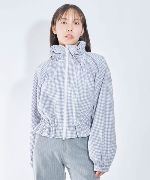 Nora Lily elle(ノラリリーエル)の「【Nora Lily】「elle」Gingham Gathered Blouson(ブルゾン・レディース・ブラック/グレー・FREE)」の22枚目の写真