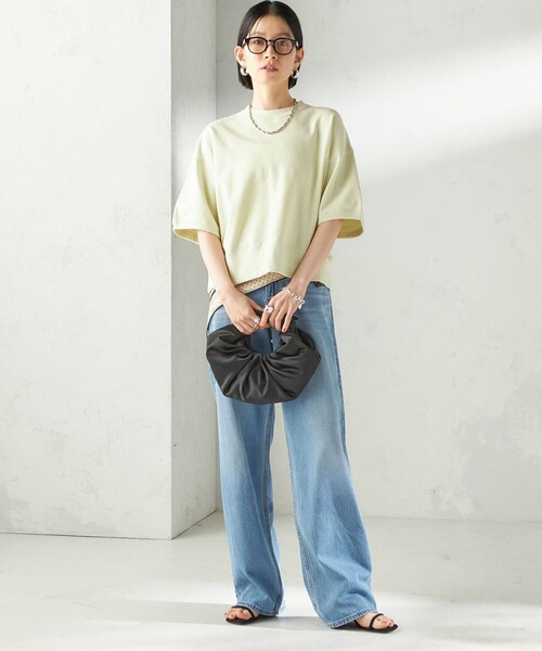 SLOANE（スローン）の「【SHIPS別注】SLOANE:〈手洗い可能〉半袖 ショート スウェット（Tシャツ/カットソー・レディース・ライトグリーン/ネイビー・ONE SIZE）」の3枚目の写真