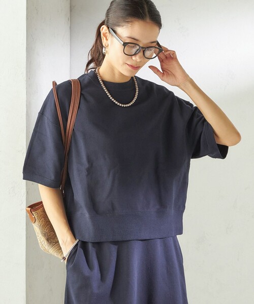 SLOANE（スローン）の「【SHIPS別注】SLOANE:〈手洗い可能〉半袖 ショート スウェット（Tシャツ/カットソー・レディース・ライトグリーン/ネイビー・ONE SIZE）」の15枚目の写真