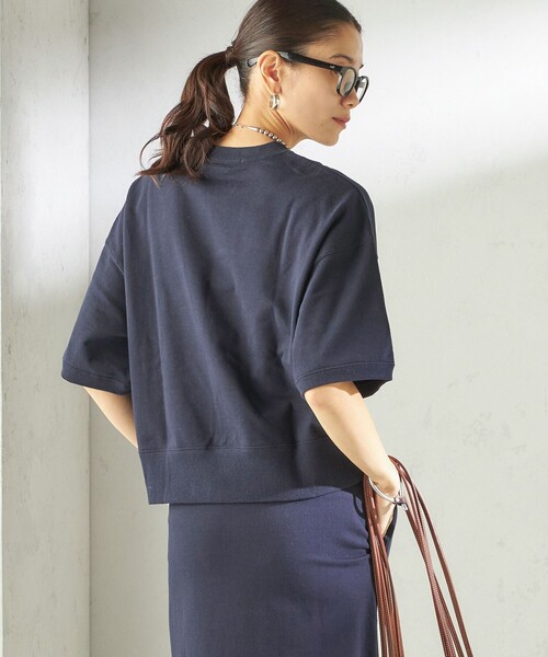 SLOANE（スローン）の「【SHIPS別注】SLOANE:〈手洗い可能〉半袖 ショート スウェット（Tシャツ/カットソー・レディース・ライトグリーン/ネイビー・ONE SIZE）」の16枚目の写真