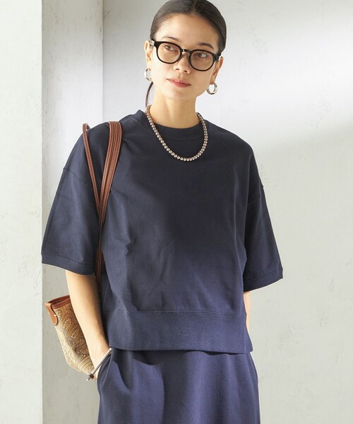 SLOANE（スローン）の「【SHIPS別注】SLOANE:〈手洗い可能〉半袖 ショート スウェット（Tシャツ/カットソー・レディース・ライトグリーン/ネイビー・ONE SIZE）」の18枚目の写真