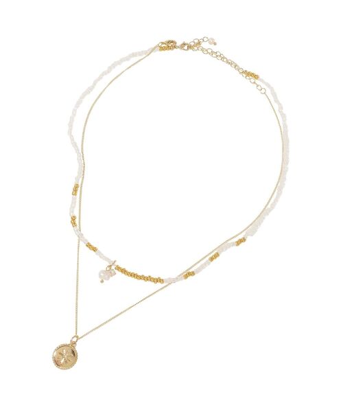 earth music&ecology（アースミュージックアンドエコロジー）の「2SETビーズ&プレートネックレス（ネックレス・レディース・シルバー/ゴールド・FREE）」の4枚目の写真